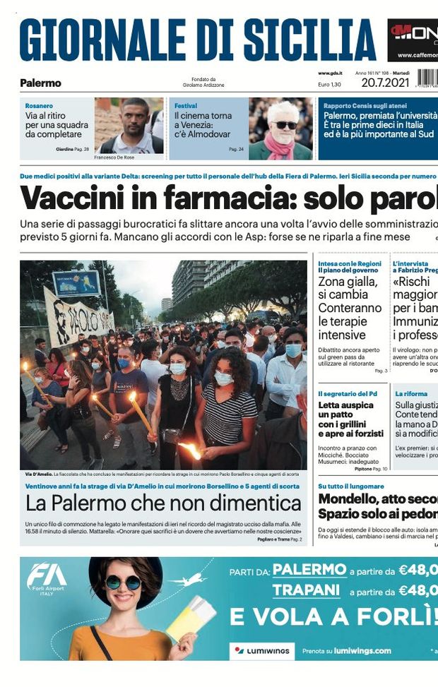 Prima Pagina, Giornale di Sicilia: “Via al ritiro per una squadra da completare”  Prima Pagina, Giornale di Sicilia: “Via al ritiro per una squadra da completare”