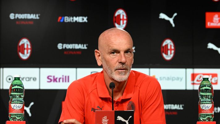 Stefano Pioli, allenatore del Milan, in conferenza stampa alla vigilia della gara contro l'Atalanta (Getty Images)