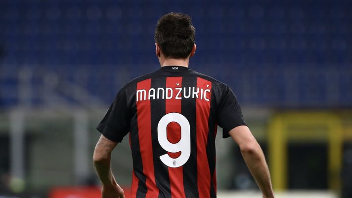 Mario Mandzukic (attaccante AC Milan), qui durante il suo esordio in rossonero in occasione di Milan-Atalanta 0-3 (Serie A 2020-2021) | AC Milan News (Getty Images)