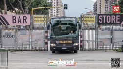 VIDEO Palermo, l’arrivo dei rosanero al Barbera: alle 20.30 la sfida contro il Genoa