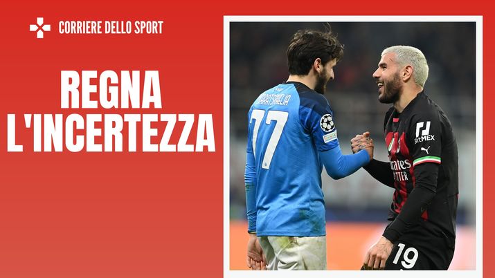 Theo Hernandez e Kvaratskhelia, qui durante Milan-Napoli (getty images)