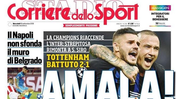 Prima Pagina, Corriere dello Sport: “Amala! CR7 e Roma, podemos. Serie B al ridicolo…”  Prima Pagina, Corriere dello Sport: “Amala! CR7 e Roma, podemos. Serie B al ridicolo…”