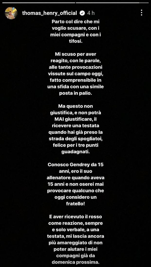 FOTO Henry commenta la testata subita da D’Aversa: “Gesto ingiustificabile!”- immagine 2