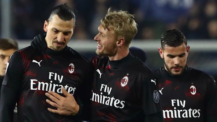 Zlatan Ibrahimovic e Simon Kjaer al termine di Brescia-Milan (credits: GETTY Images) 
