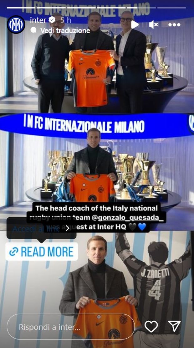 CT Nazionale Rugby Quesada visita sede Inter. Arriva il like di Icardi- immagine 2