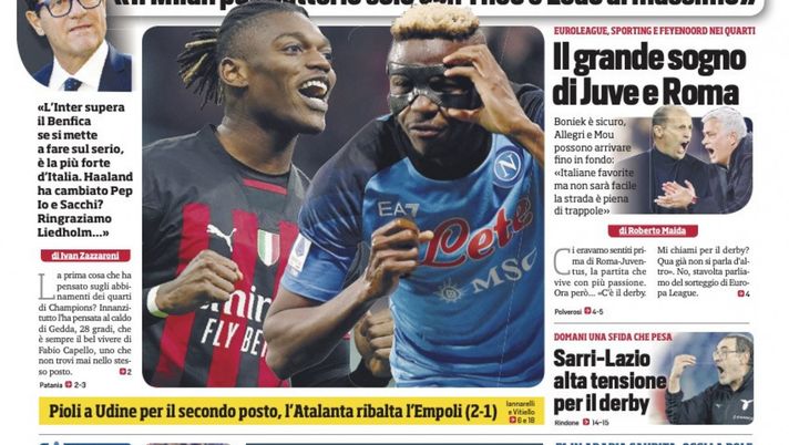 EDICOLA / CdS, Capello: “L’Inter supera il Benfica, se si mette a fare sul serio…” - immagine 1