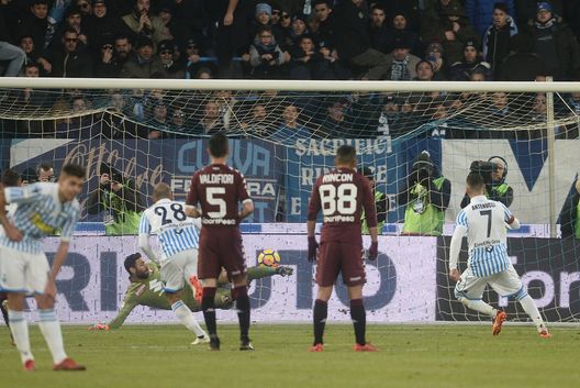 FERRARA, ITALY - DECEMBER 23: Mirco Antenuci of Spal scores a goal from the penalty spot during the serie A match betweenSpal and Torino FC at Stadio Paolo Mazza on December 23, 2017 in Ferrara, Italy. (Photo by Mario Carlini / Iguana Press/Getty Images) FERRARA, ITALY - DECEMBER 23: Mirco Antenuci of Spal scores a goal from the penalty spot during the serie A match betweenSpal and Torino FC at Stadio Paolo Mazza on December 23, 2017 in Ferrara, Italy. (Photo by Mario Carlini / Iguana Press/Getty Images)