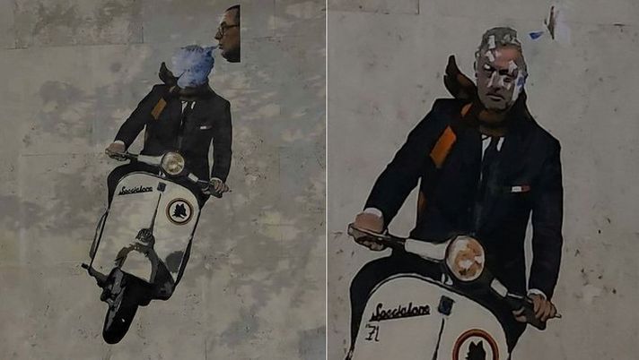 I fondatori Inter a Milano, Mou a Roma, Diego: quando il rivale imbratta il murale… I fondatori Inter a Milano, Mou a Roma, Diego: quando il rivale imbratta il murale…