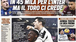 Prima Pagina, Tuttosport: “Natale Juve, in 45 mila per l’Inter. La Dea frena”