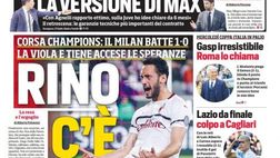 EDICOLA CDS – Corsa Champions: il Milan batte 1-0 la viola. Gattuso a un punto dall’Inter