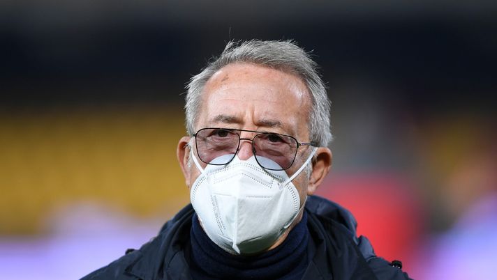 BENEVENTO, ITALY - FEBRUARY 21: Oreste Vigorito, President of Benevento Calcio during the Serie A match between Benevento Calcio and AS Roma at Stadio Ciro Vigorito on February 21, 2021 in Benevento, Italy. (Photo by Francesco Pecoraro/Getty Images) 