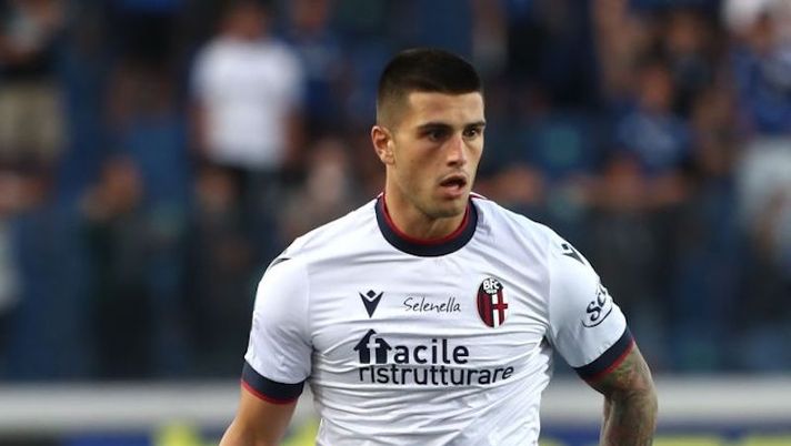 BERGAMO, ITALY - AUGUST 28: Kevin Bonifazi of Bologna FC in action during the Serie A match between Atalanta BC and Bologna FC at Gewiss Stadium on August 28, 2021 in Bergamo, . (Photo by Marco Luzzani/Getty Images) Bologna, Bonifazi costretto a fermarsi: problema al polpaccio e controlli pronti - immagine 1