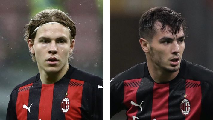 Jens Petter Hauge e Brahim Díaz (attaccanti AC Milan) | AC Milan News (Getty Images) 