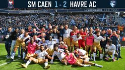 Caen gol e rosso troppo tardi: al Le Havre il derby di Normandia