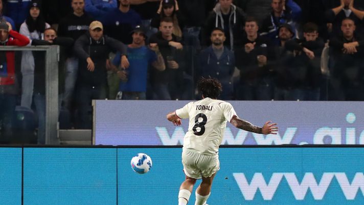 Il gol lampo di Tonali in Atalanta-Milan (Getty Images)