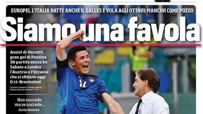 Prima Pagina, Corriere dello Sport: “Siamo una favola! Battuto anche il Galles” 