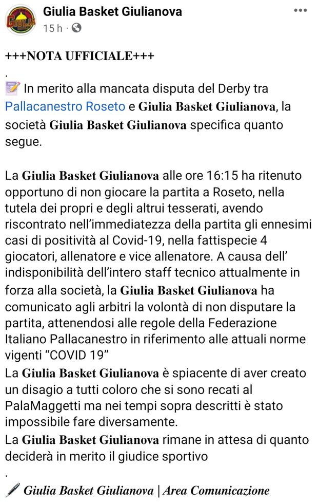 Basket, derby Ghost in Abruzzo: Giulianova si riscalda a Roseto ma poi non gioca…- immagine 2