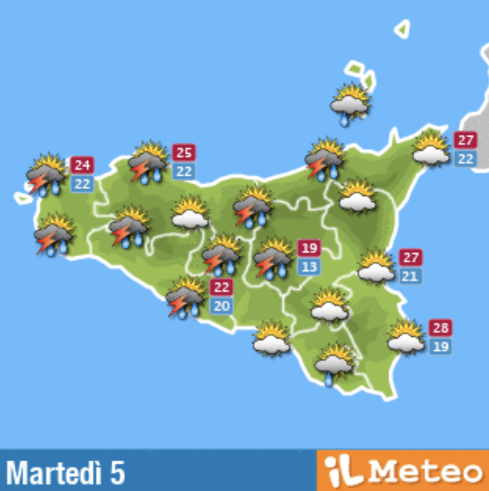 Meteo, Palermo: temporali e schiarite, le previsioni di martedì 5 ottobre  meteo