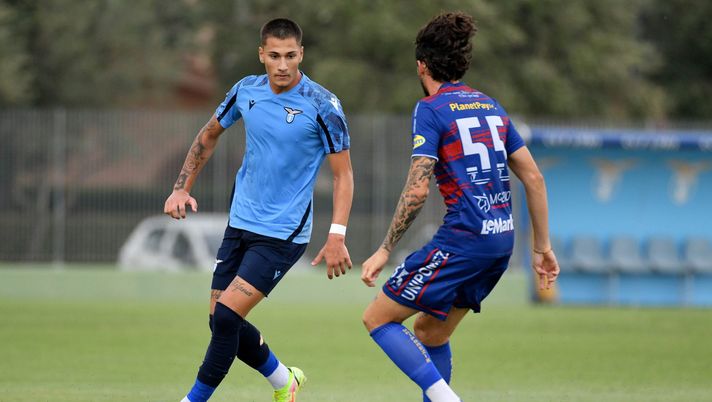 POMEZIA, ITALY - AUGUST 18: Valerio Crespi of SS Lazio U19 in action during the Pre-Season Friendly match between SS Lazio U19 v Unipomezia at the Formello sport centre on August 18, 2021 in Rome, Italy. (Photo by Marco Rosi - SS Lazio/Getty Images) Lazio News – La Primavera si affida ai gol di Crespi - immagine 1