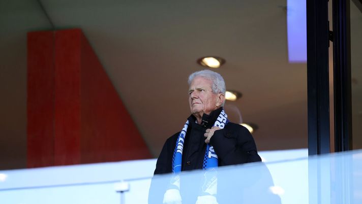 SINSHEIM, GERMANY - FEBRUARY 15: Dietmar Hopp looks on prior to the Bundesliga match between TSG 1899 Hoffenheim and VfL Wolfsburg at PreZero-Arena on February 15, 2020 in Sinsheim, Germany. (Photo by Alex Grimm/Bongarts/Getty Images) SINSHEIM, GERMANY - FEBRUARY 15: Dietmar Hopp looks on prior to the Bundesliga match between TSG 1899 Hoffenheim and VfL Wolfsburg at PreZero-Arena on February 15, 2020 in Sinsheim, Germany. (Photo by Alex Grimm/Bongarts/Getty Images)