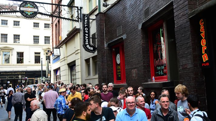 LIVERPOOL, ENGLAND - JULY 26: Ticketholding fans of Paul McCartney queue up on Matthew Street outside The Cavern Club, as the singer plays a one off gig at the legendary venue on July 26, 2018 in Liverpool, England. (Photo by Richard Martin-Roberts/Getty Images) LIVERPOOL, ENGLAND - JULY 26: Ticketholding fans of Paul McCartney queue up on Matthew Street outside The Cavern Club, as the singer plays a one off gig at the legendary venue on July 26, 2018 in Liverpool, England. (Photo by Richard Martin-Roberts/Getty Images)
