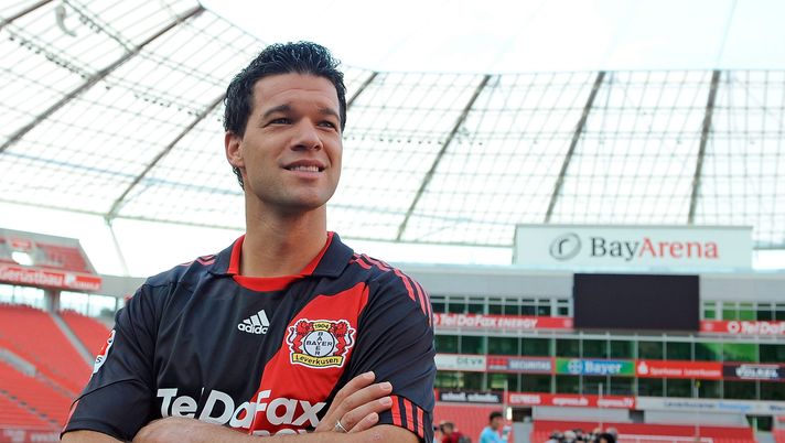 LEVERKUSEN, GERMANY - JULY 20:  Michael Ballack poses during the Bayer Leverkusen team presentation at Bayarena Stadium on July 20, 2010 in Leverkusen, Germany.  (Photo by Jan Huebner/Bongarts/Getty Images) 