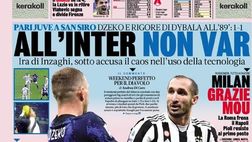 Prima Pagina, La Gazzetta dello Sport: “All’Inter non VAR! Milan, grazie Mou”