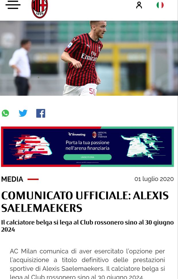 Il comunicato ufficiale del Milan Il comunicato ufficiale del Milan