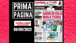 Prima pagina Corriere dello Sport: Sarri in volo, Mou a terra