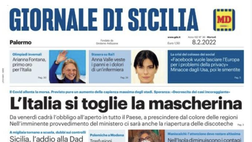Prima Pagina, Giornale di Sicilia: “L’Italia si toglie la mascherina. Addio dad”