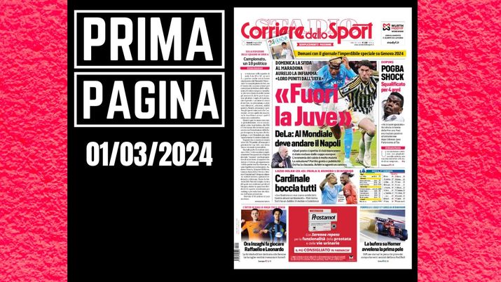 Prima pagina Corriere dello Sport: Milan, Cardinale boccia tutti