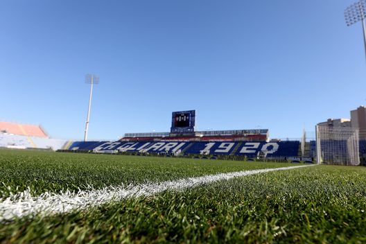 CAGLIARI, ITALY - JANUARY 23: A general view of the stadium during the Serie A match between Cagliari Calcio and ACF Fiorentina at the Unipol Domus on January 23, 2022 in Cagliari, Italy. (Photo by Enrico Locci/Getty Images)