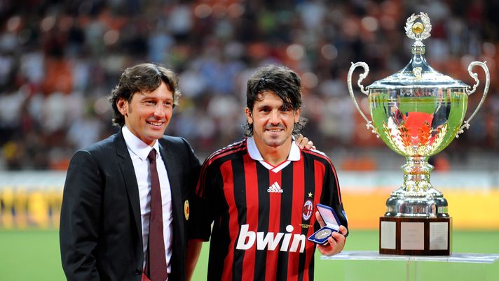MILAN, ITALY - AUGUST 17: Coach Leonardo and Gennaro Gattuso of Milan attend the closing ceremony for the Luigi Berlusconi Trophy match between Milan AC and Juventus FC at Giuseppe Meazza Stadium on August 17, 2009 in Milan, Italy. (Photo by Claudio Villa/Getty Images) Valencia, Leonardo potrebbe diventare il nuovo DS del club e raggiungere Gattuso - immagine 1