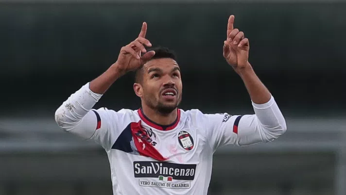 VERONA, ITALY - JANUARY 10: Junior Messias of FC Crotone celebrates his goal during the Serie A match between Hellas Verona FC and FC Crotone at Stadio Marcantonio Bentegodi on January 10, 2021 in Verona, Italy. (Photo by Emilio Andreoli/Getty Images)