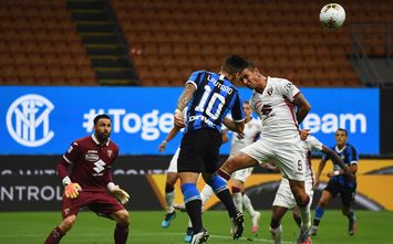 MILAN, ITALY - JULY 13:  Lautaro Martinez of FC Internazionale in action during the Serie A match between FC Internazionale and  Torino FC at Stadio Giuseppe Meazza on July 13, 2020 in Milan, Italy.  (Photo by Claudio Villa - Inter/Inter via Getty Images)