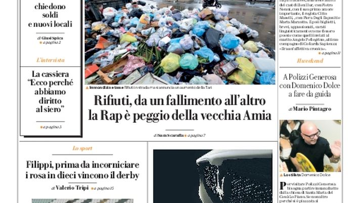 Prima Pagina, La Repubblica-Palermo: “Filippi, prima da incorniciare. I rosa in dieci vincono il derby” 