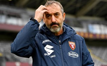 TURIN, ITALY - JANUARY 06: Marco Giampaolo, Head Coach of Torino F.C. reacts during the Serie A match between Torino FC and Hellas Verona FC at Stadio Olimpico di Torino on January 06, 2021 in Turin, Italy. Sporting stadiums around Italy remain under strict restrictions due to the Coronavirus Pandemic as Government social distancing laws prohibit fans inside venues resulting in games being played behind closed doors. (Photo by Valerio Pennicino/Getty Images)