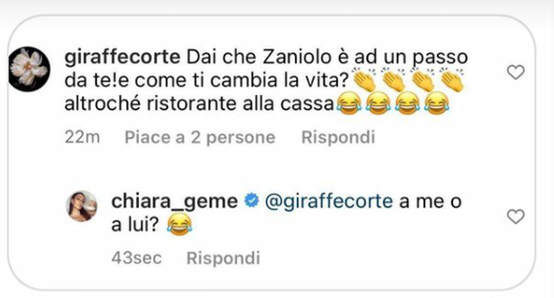 Chiara Geme commenta il corteggiamento di Zaniolo: su Instagram rompe il silenzio- immagine 3