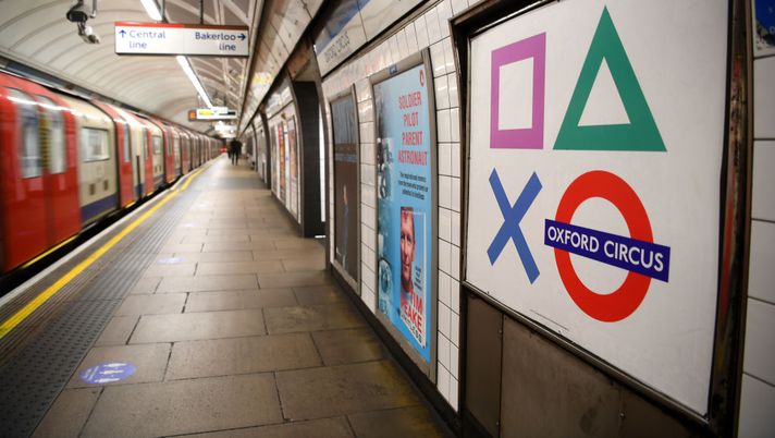 LONDON, ENGLAND - NOVEMBER 19: The Sony Playstation Action Buttons are seen displayed around Oxford Circus Station as the PS5 goes on sale in the UK, on November 19, 2020 in London, England. The first generational upgrade to Sony's line of Playstation consoles since 2013, the launch has seen pre-orders sell out within hours and websites crash as retailers attempt to keep up with demand. (Photo by Alex Davidson/Getty Images) LONDON, ENGLAND - NOVEMBER 19: The Sony Playstation Action Buttons are seen displayed around Oxford Circus Station as the PS5 goes on sale in the UK, on November 19, 2020 in London, England. The first generational upgrade to Sony's line of Playstation consoles since 2013, the launch has seen pre-orders sell out within hours and websites crash as retailers attempt to keep up with demand. (Photo by Alex Davidson/Getty Images)