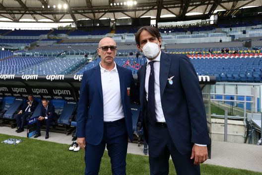 ROME, ITALY - MAY 02: Davide Ballardini, Head Coach of Genoa C.F.C. and Simone Inzaghi, Head Coach of S.S. Lazio pose for a photo prior to the Serie A match between SS Lazio and Genoa CFC at Stadio Olimpico on May 02, 2021 in Rome, Italy. Sporting stadiums around Italy remain under strict restrictions due to the Coronavirus Pandemic as Government social distancing laws prohibit fans inside venues resulting in games being played behind closed doors. (Photo by Paolo Bruno/Getty Images) ROME, ITALY - MAY 02: Davide Ballardini, Head Coach of Genoa C.F.C. and Simone Inzaghi, Head Coach of S.S. Lazio pose for a photo prior to the Serie A match between SS Lazio and Genoa CFC at Stadio Olimpico on May 02, 2021 in Rome, Italy. Sporting stadiums around Italy remain under strict restrictions due to the Coronavirus Pandemic as Government social distancing laws prohibit fans inside venues resulting in games being played behind closed doors. (Photo by Paolo Bruno/Getty Images)