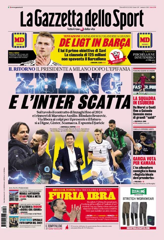 Prima Pagina, La Gazzetta dello Sport: “Zhang e l’Inter scatta. De Ligt in Barça”  Prima Pagina, La Gazzetta dello Sport: “Zhang e l’Inter scatta. De Ligt in Barça” - immagine 1