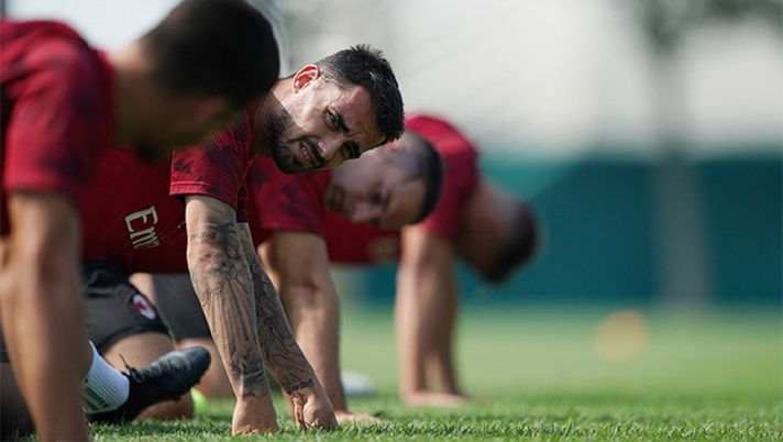 I rossoneri si allenano a Milanello, foto @acmilan 