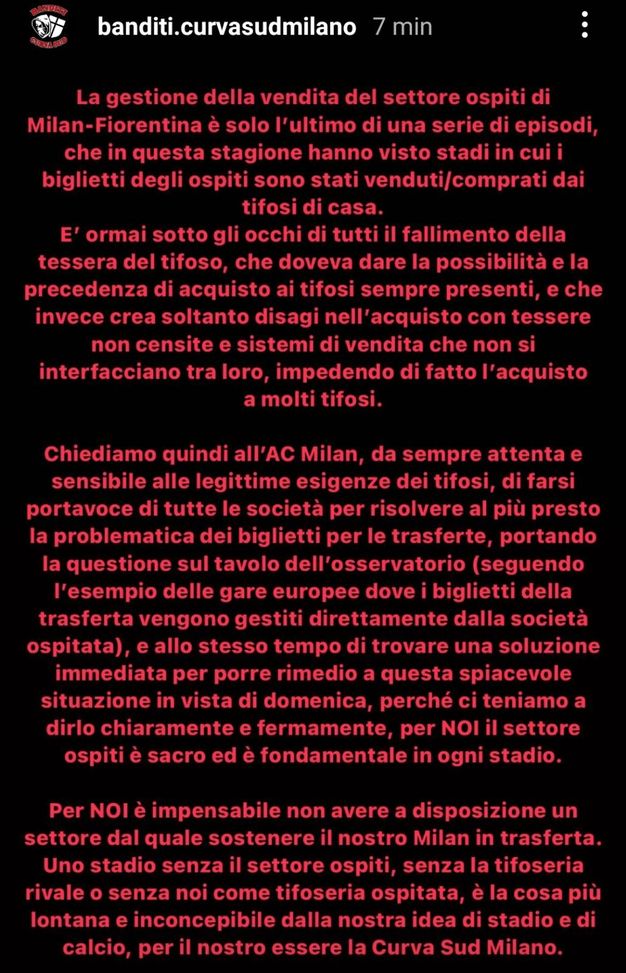 Caos biglietti, la Curva Sud prende posizione: “Settore ospiti sacro, Milan risolva”- immagine 2