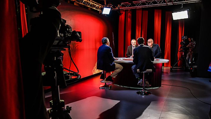 Lo studio di 'Milan TV' (credits: acmilan.com) 