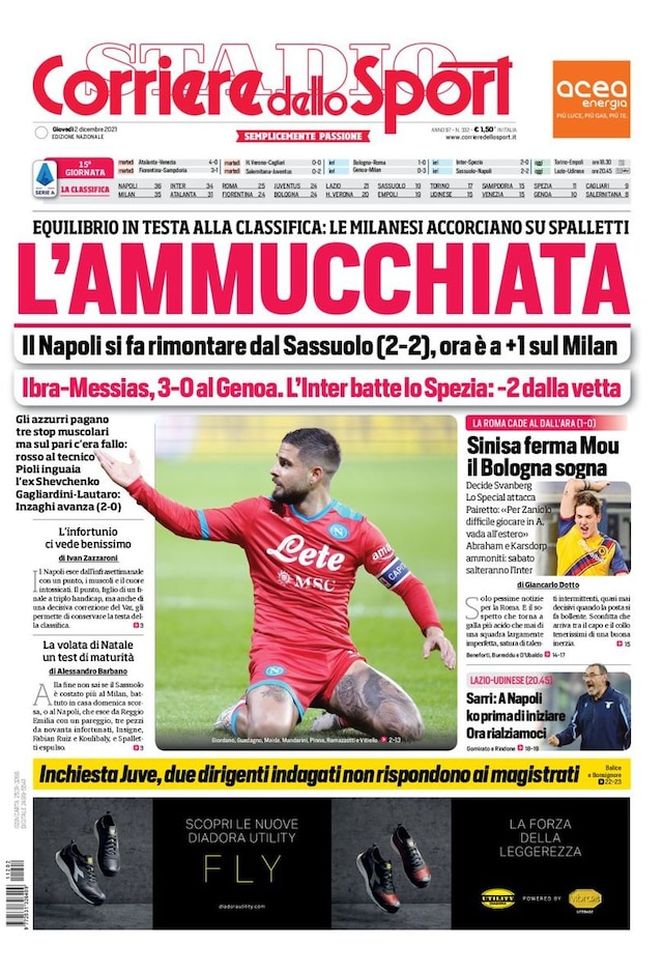 Prima Pagina, Corriere dello Sport: “L’ammucchiata. Le milanesi accorciano” - immagine 1