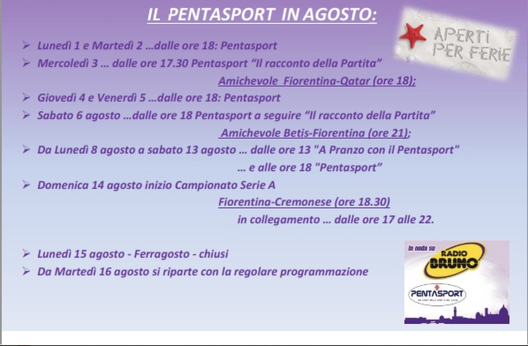 Così il Pentasport nel mese di agosto- immagine 2