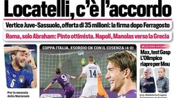 Prima Pagina, Corriere dello Sport: “Locatelli, c’è l’accordo. Roma solo Abraham”