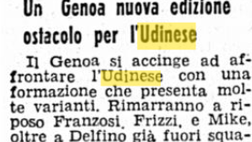 Accadde Oggi: 24 febbraio 1955. L’Udinese contro il Genoa