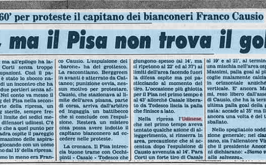 Accadde Oggi: 8/4/1983 L’Udinese resiste all’Arena Garibaldi