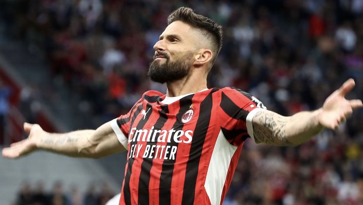 esultanza gol Olivier Giroud AC Milan Milan-Salernitana 3-3 Serie A 2023-2024